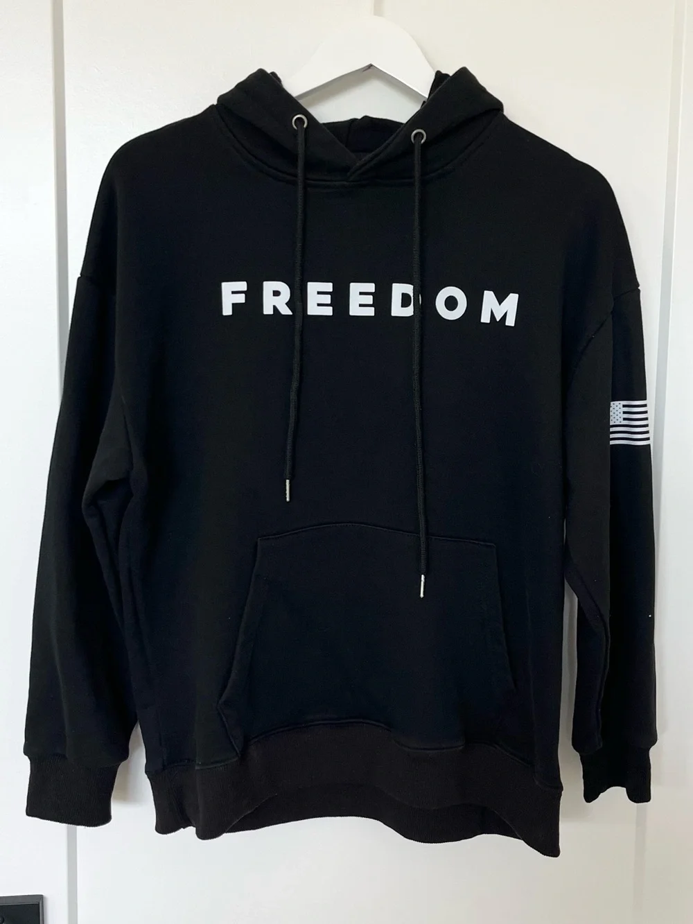 Charlie Kirk Freedom Hoodie Sweatshirt Black Youth XL American Flag TurningPoint